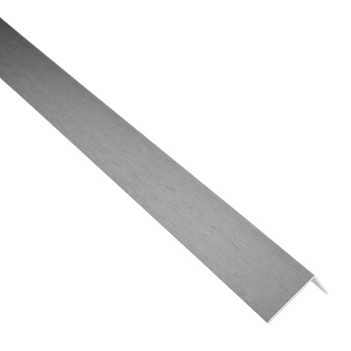 Vinkelliste børstet aluminium 20 x 10 mm x 2 meter